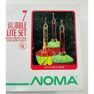 Noma Bubble Buscuit Christmas Lights 7 Bulbs Lite Set Oil In Original Box
